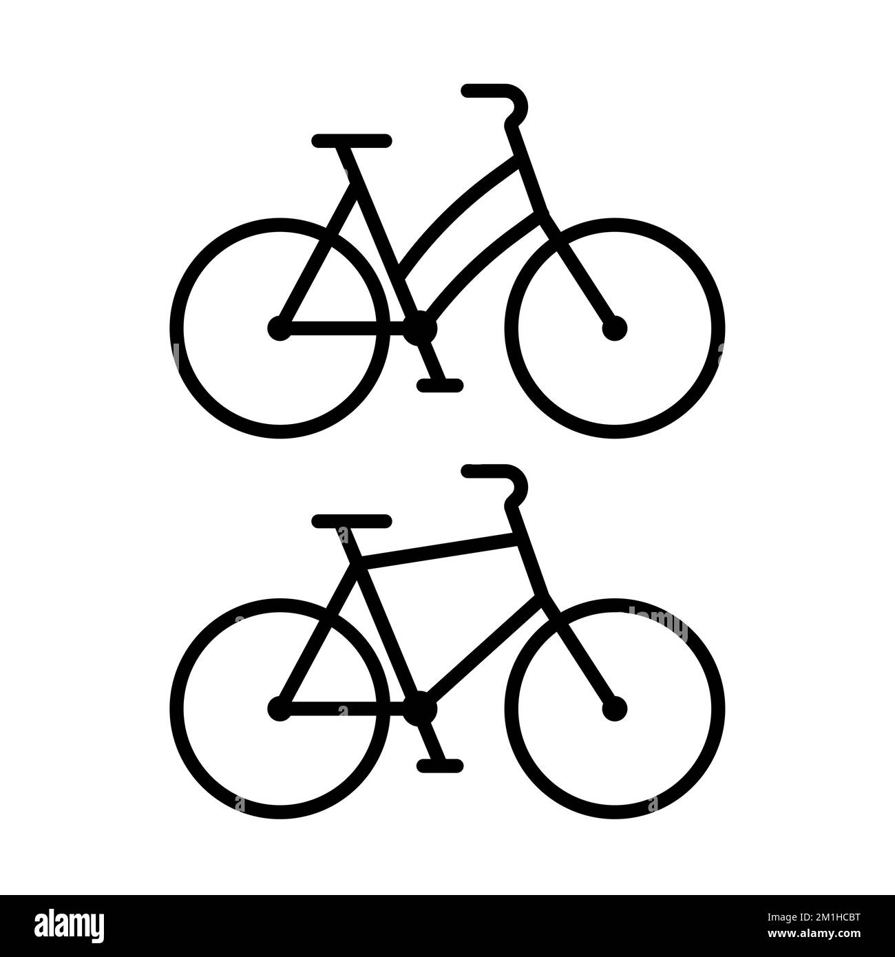Icône de la ligne de sport Web à vecteur vélo. Symbole de pictogramme d'illustration de montagne du panneau de vélo Illustration de Vecteur