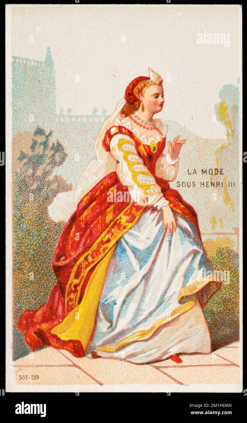 Mode la sous Henri III , Femmes, vêtements et vêtements, cartes  professionnelles américaines Century 19th Photo Stock - Alamy