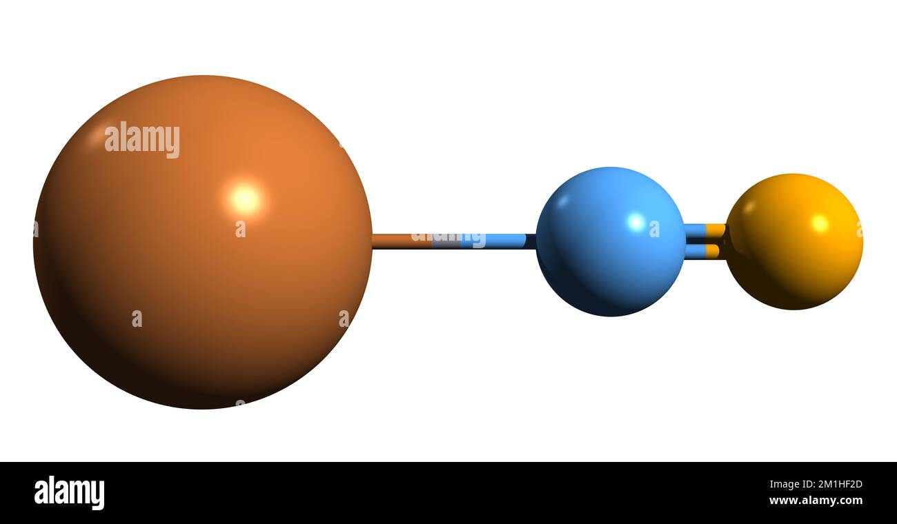 3D image de la formule squelettique du cyanure de potassium - structure chimique moléculaire du poison KCN isolé sur fond blanc Banque D'Images
