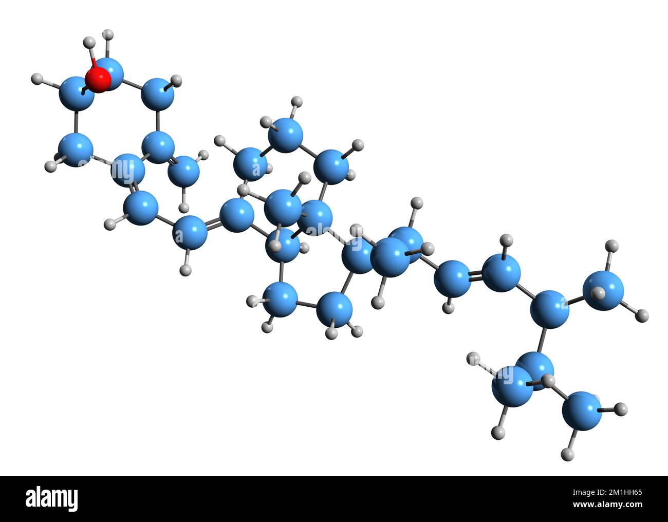 3D image de la formule squelettique d'Ergocalciférol - structure chimique moléculaire de la vitamine D2 isolée sur fond blanc Banque D'Images