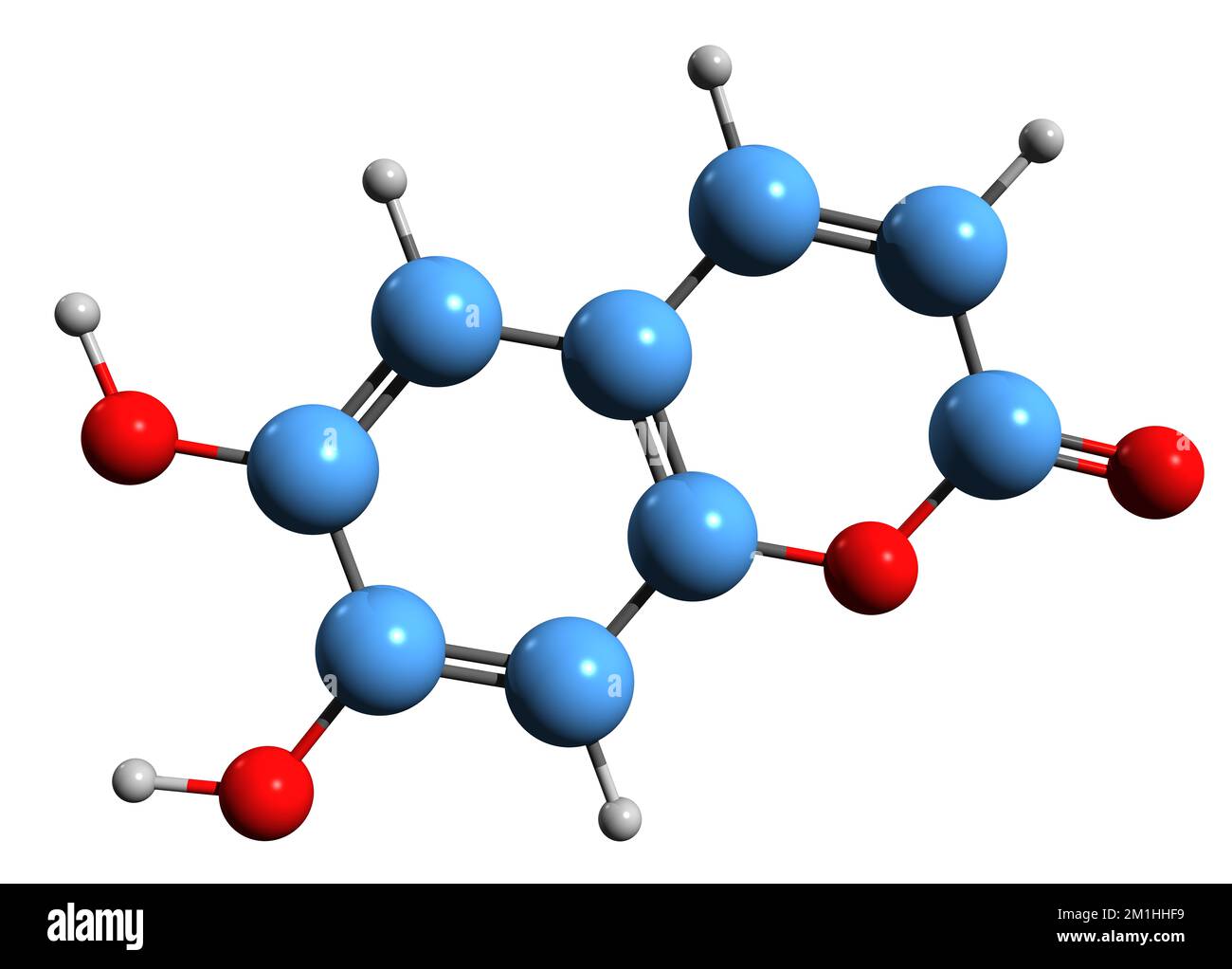 3d Image De La Formule Squelettique Daesculétine Structure Chimique Moléculaire De La 8631