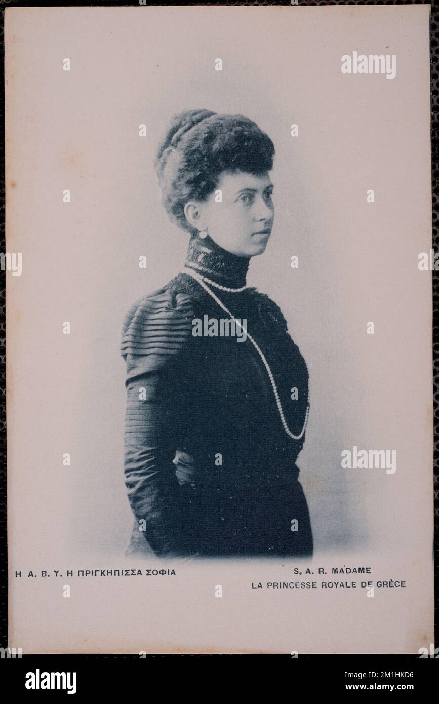 Η. Α. Β. Υ. η Πριγκηπισσα Σοφία - S. A. R. Madame la princesse Royale de Grèce , Princesses, Sophia, Reine, consort de Constantine I, Roi des Hellènes, 1870-1932. Collection Nicholas Catsimpolas Banque D'Images