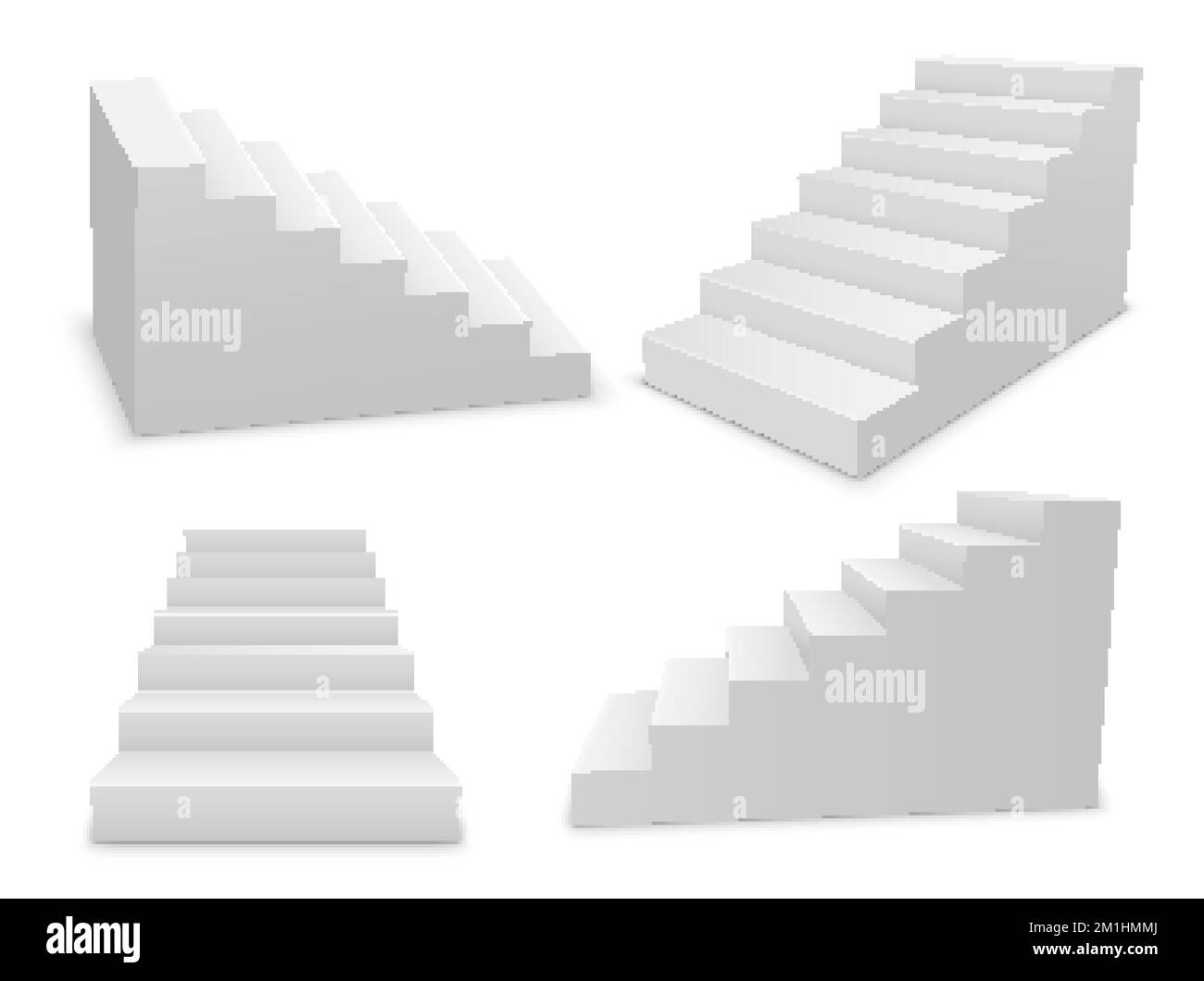 Escalier 3D blanc isolé échelle, concept d'architecture vecteur escalier Illustration de Vecteur