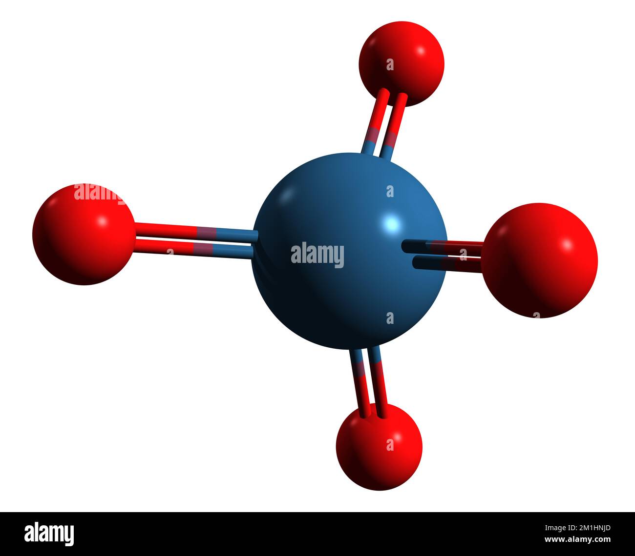 3D image de la formule squelettique de l'Osmium tétroxyde - structure chimique moléculaire du tétraoxoosmium isolé sur fond blanc Banque D'Images