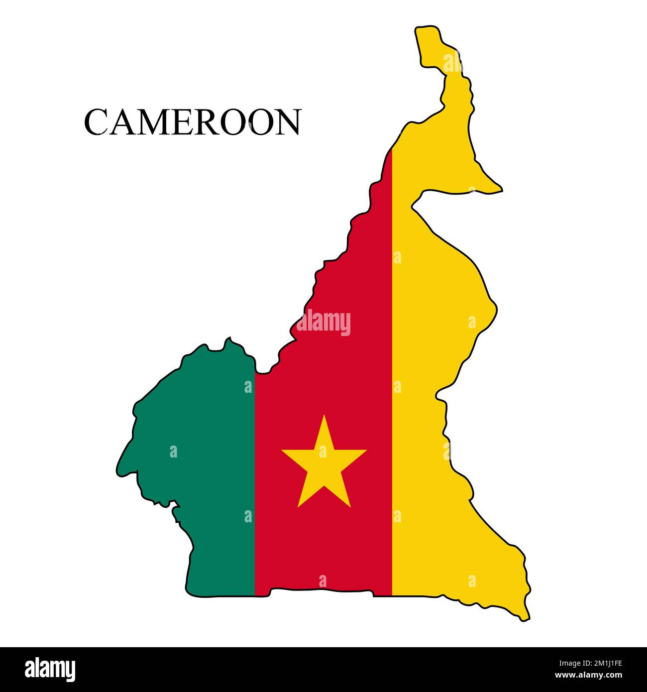 Illustration vectorielle de la carte du Cameroun. Économie mondiale. Pays célèbre. Afrique centrale. Afrique. Illustration de Vecteur