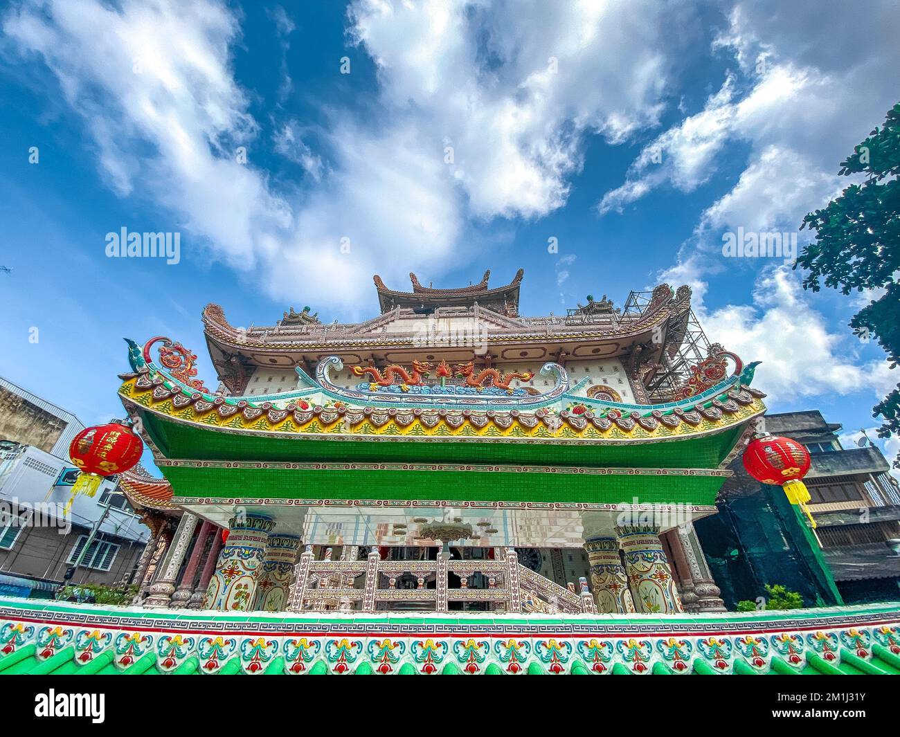 Wat Chue Chang temple chinois à Hat Yai, Songkhla, Thaïlande Banque D'Images