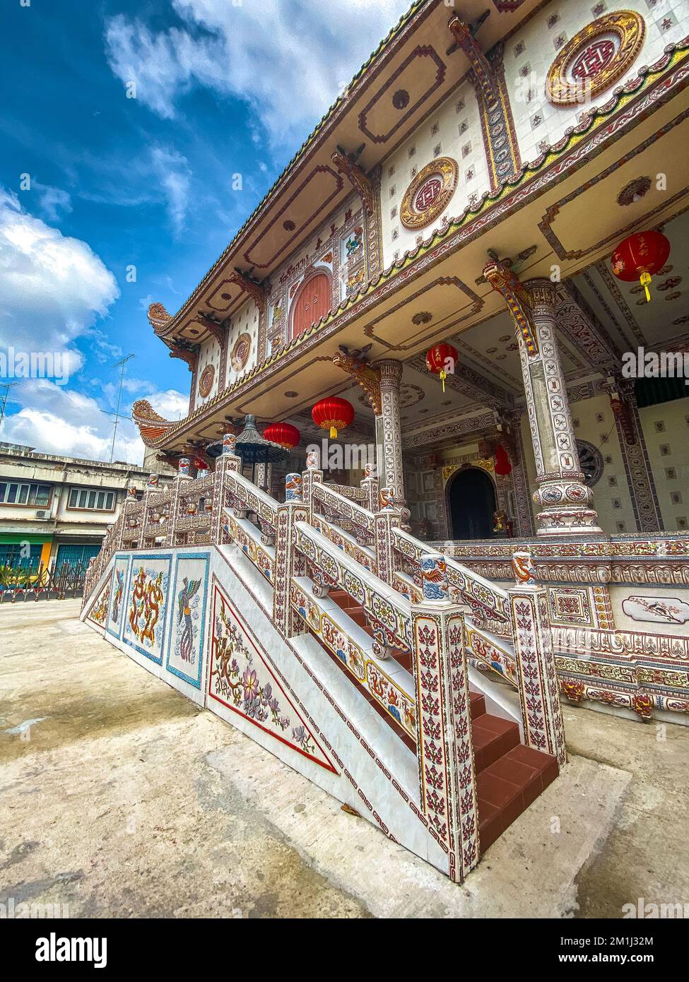Wat Chue Chang temple chinois à Hat Yai, Songkhla, Thaïlande Banque D'Images