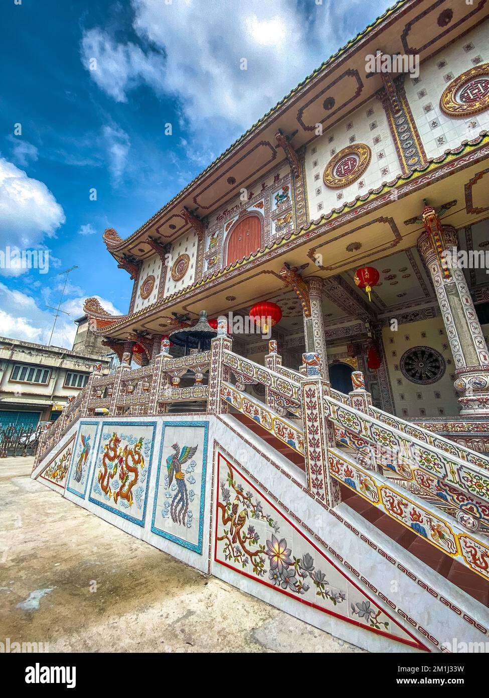 Wat Chue Chang temple chinois à Hat Yai, Songkhla, Thaïlande Banque D'Images