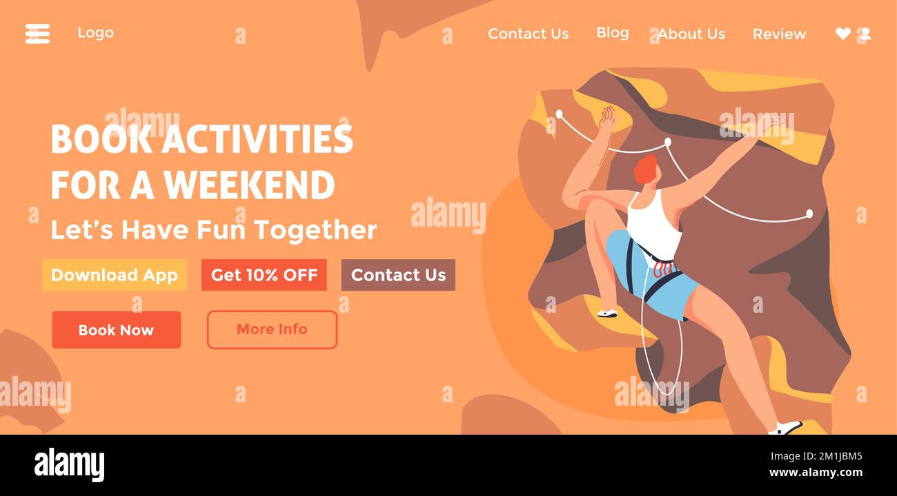 Réservez des activités pour le week-end, amusez-vous bien sur le Web Illustration de Vecteur