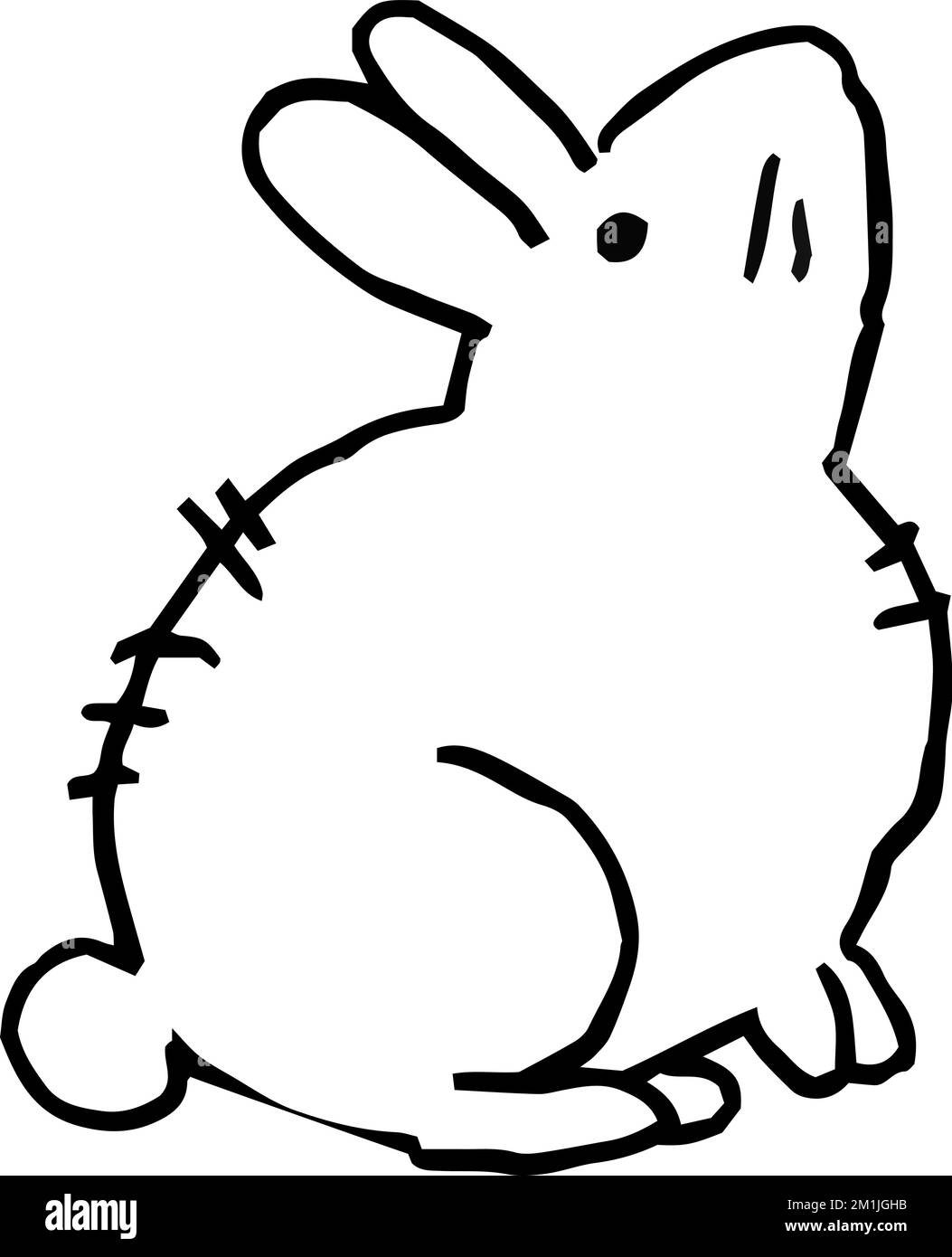 C'est une illustration de clip art de lapin dans le style de doodle d'enfants Illustration de Vecteur