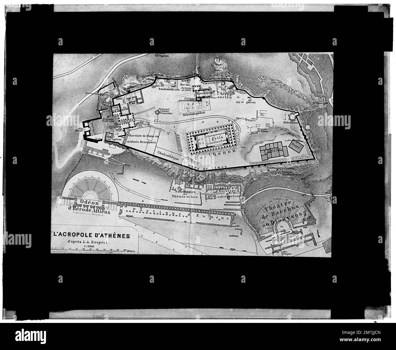 L'Acropole d'Athenes d'après I. A. Kaupert , forts et fortifications, cartes. Collection Nicholas Catsimpolas Banque D'Images