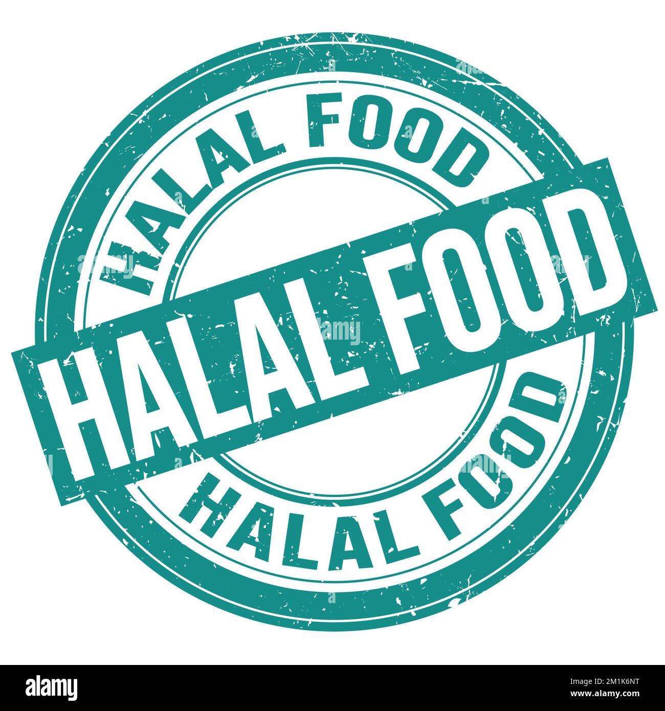 Texte DE NOURRITURE HALAL écrit sur le signe de timbre rond bleu de grungy Banque D'Images