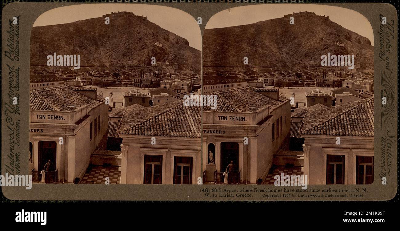 Argos, où les maisons grecques se trouvent depuis les débuts - N.W. à Larisa, Grèce , Villes et villes. Collection Nicholas Catsimpolas Banque D'Images