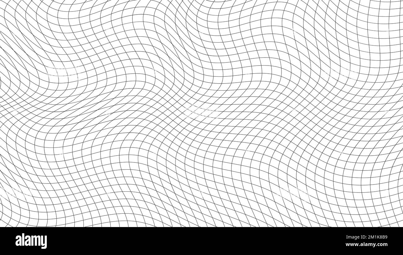 Ligne de motif de grille, fond ondulé, répétition de courbe géométrique de déformation Illustration de Vecteur