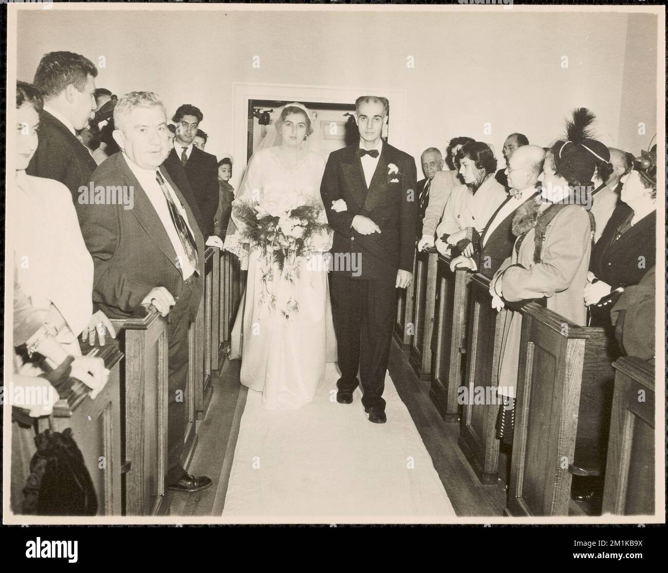Asadoor Ted Astorian, Mlle Evelyn Nason , brides, familles, mariages, Églises. Collection Leon Abdalian Banque D'Images