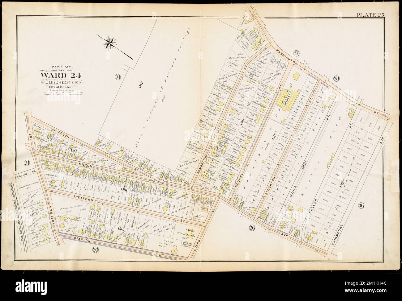 Atlas de la ville de Boston : Dorchester, Massachusetts. : Planche 25 , Boston Mass., cartes, immobilier, Massachusetts, Boston, cartes, propriétaires fonciers, Massachusetts, Boston, Cartes, Dorchester Boston, Mass., cartes Norman B. Leventhal Map Center Collection Banque D'Images