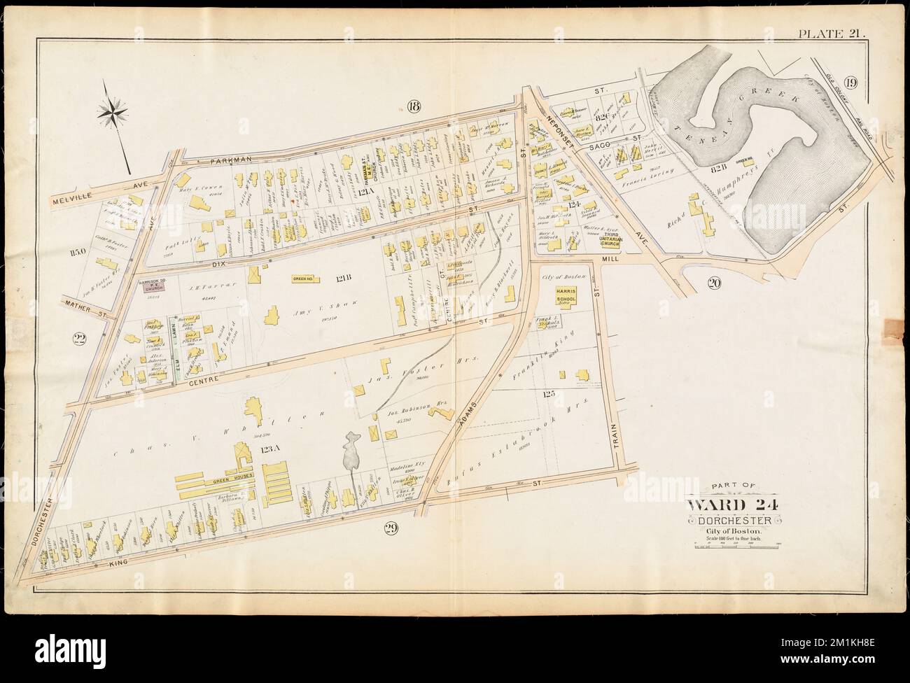 Atlas de la ville de Boston : Dorchester, Massachusetts. : Planche 21 , Boston Mass., cartes, immobilier, Massachusetts, Boston, cartes, propriétaires fonciers, Massachusetts, Boston, Cartes, Dorchester Boston, Mass., cartes Norman B. Leventhal Map Center Collection Banque D'Images