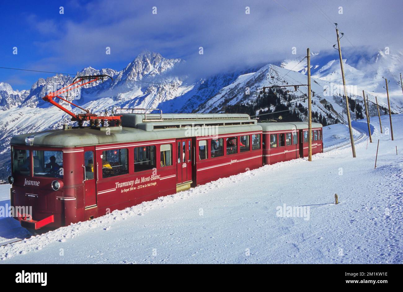 France haute-Savoie (74) Saint-Gervais/les Houches, tramway du Mont blanc à Bellevue Banque D'Images