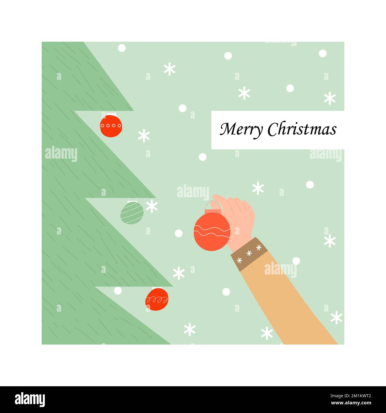 Joyeux Noël et un Bonne Année. Carte de vœux ou affiche. Modèle de conception avec typographie pour les médias sociaux, impression Illustration de Vecteur