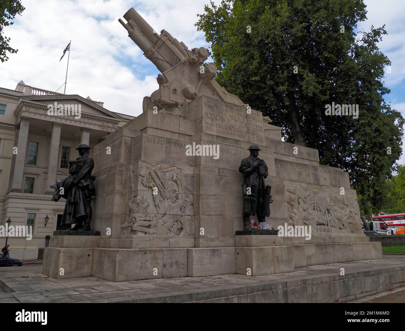 Royal Artillery First World War Memorial, Hyde Park Corner, par Charles Sargeant Jagger, et l'architecte Lionel Pearson, Londres, Angleterre, Royaume-Uni Banque D'Images