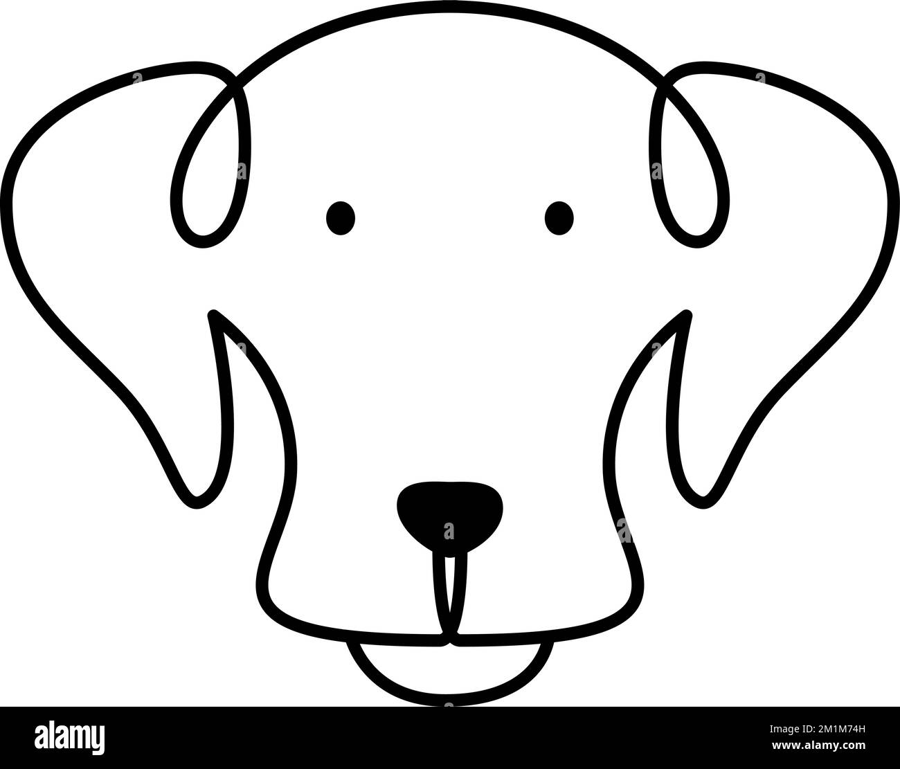 Joli logo Vector One Line pour chien. Animal de compagnie minimaliste, style abstrait dessiné à la main. Illustration graphique d'arrière-plan noir. Un design parfait pour toutes les applications Illustration de Vecteur