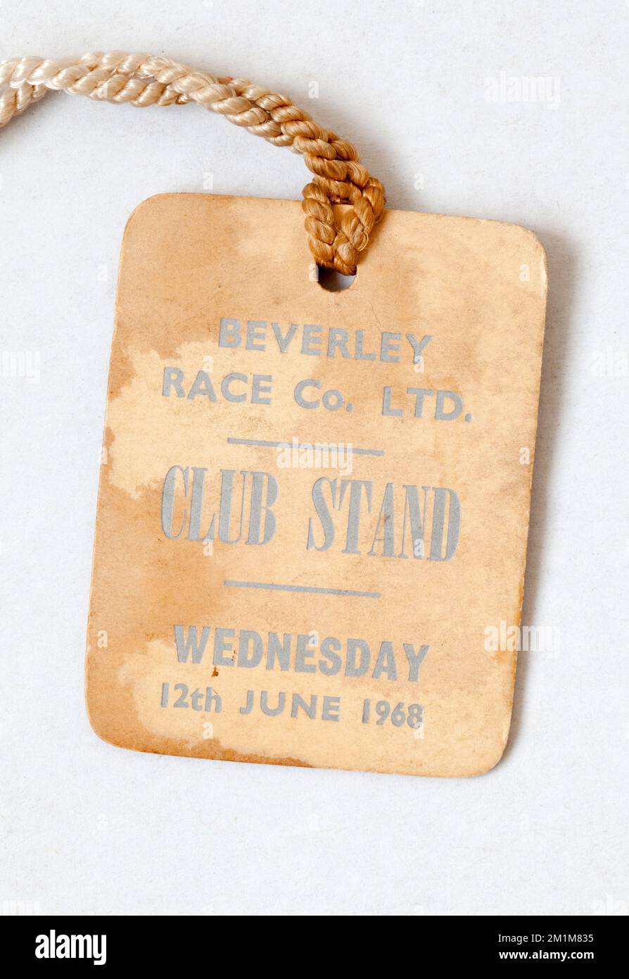 1970s étiquette d'entrée de Beverley races racecourse Banque D'Images