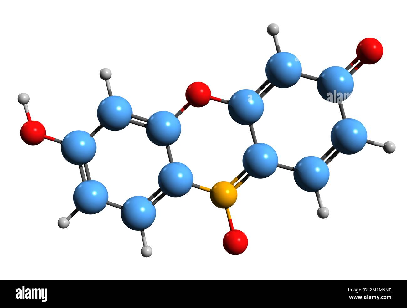 3D image de la formule squelettique de la Resazurine - structure chimique moléculaire du colorant phénoxazine Alamar Blue isolé sur fond blanc Banque D'Images