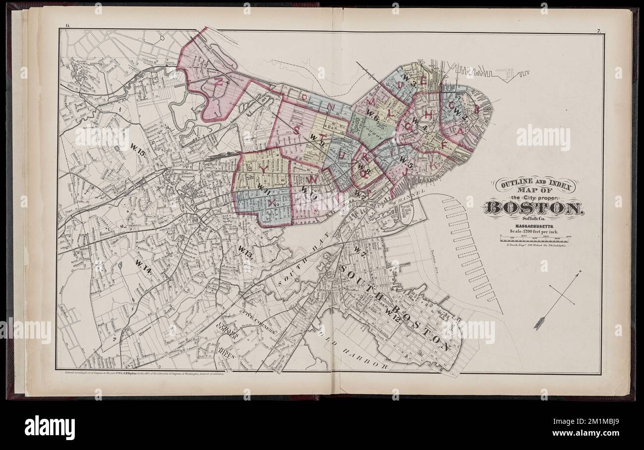 Atlas du comté de Suffolk, Massachusetts : vol. 1st y compris Boston proprement dit : à partir de relevés réels et de documents officiels : carte d'index , Boston Mass., cartes Norman B. Leventhal Map Center Collection Banque D'Images