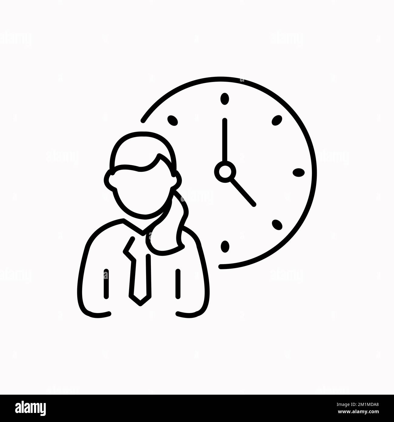 Profil utilisateur avec icône de ligne d'horloge. Navigation publique, symbole de salle d'attente Illustration de Vecteur