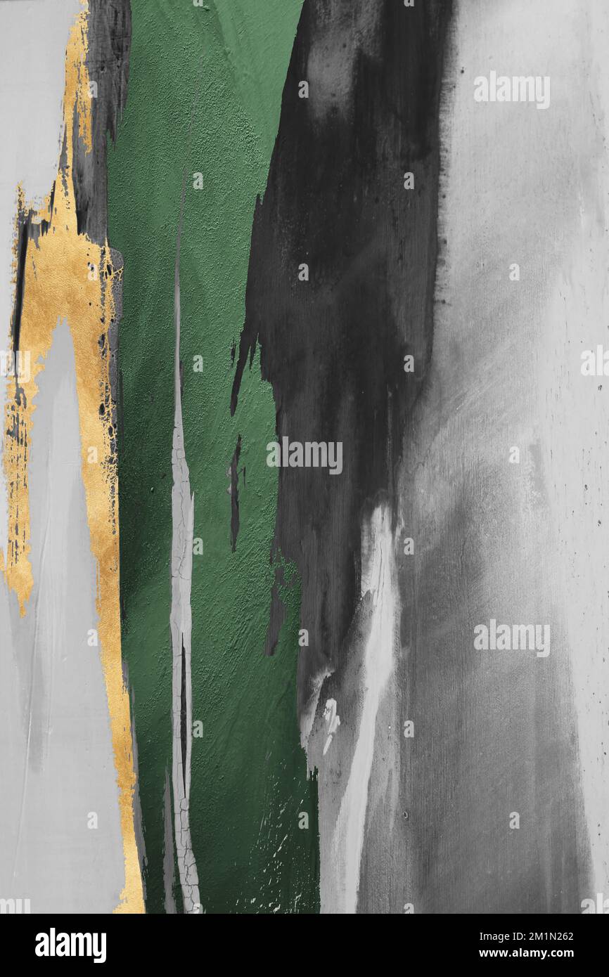 Or vert gros abstrait peinture, art mural peinture à l'huile abstrait Grand mur Art, Art imprimable, art moderne mural, gravures d'art moderne Banque D'Images