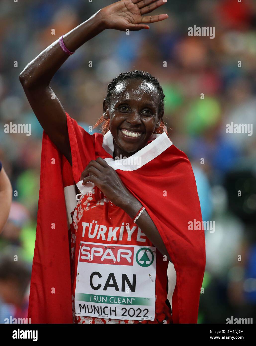 CAN Yasemin de Turquie FINALE FÉMININE 5000M lors des Championnats européens d'athlétisme 2022 sur 18 août 2022 à Munich, Allemagne - photo Laurent Lairys / DPPI Banque D'Images