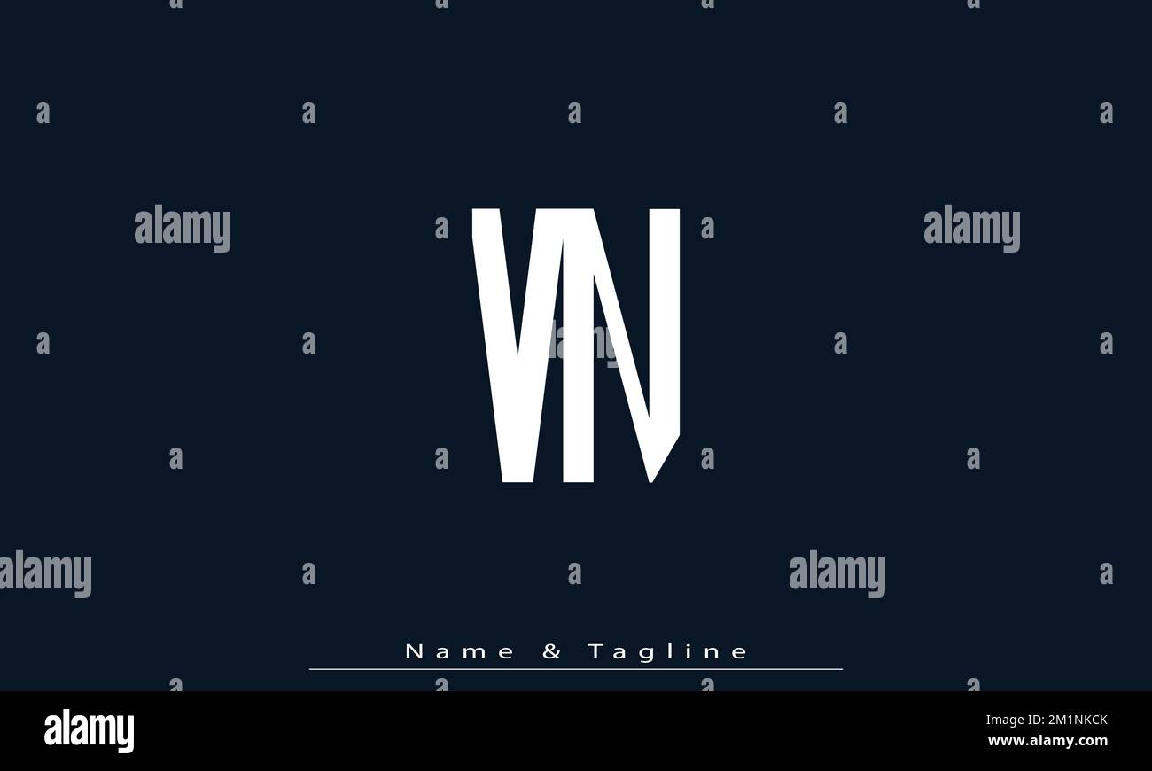 Lettres de l'alphabet initiales Monogram logo VN , NV Illustration de Vecteur