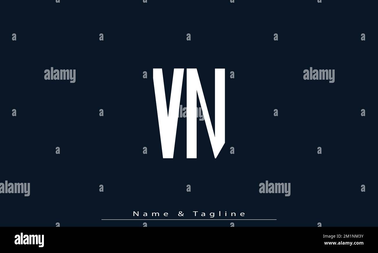 Lettres de l'alphabet initiales Monogram logo VN , NV Illustration de Vecteur
