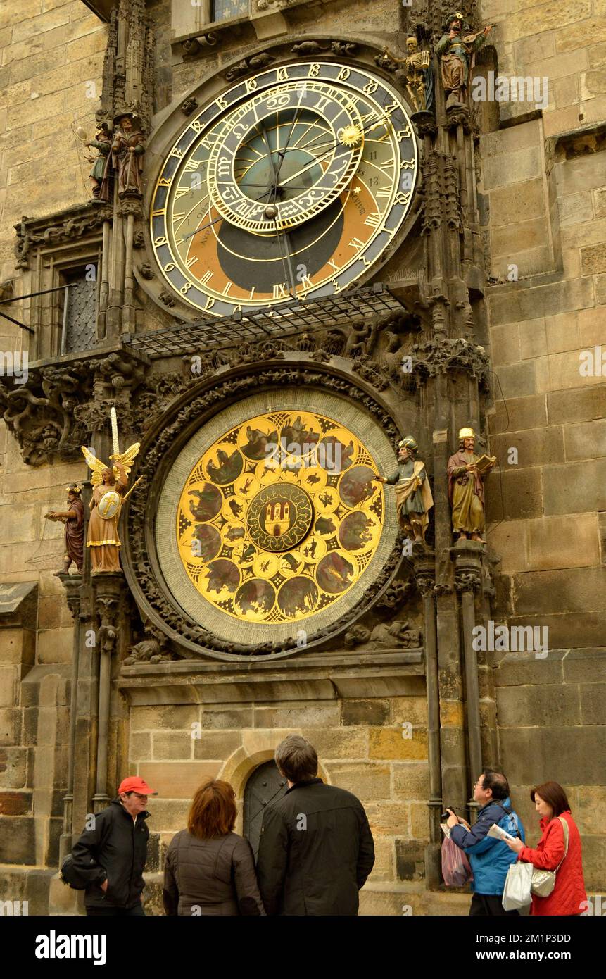 Horloge astronomique de Prague (Pražský orloj) dans la vieille ville de Prague République tchèque. Banque D'Images