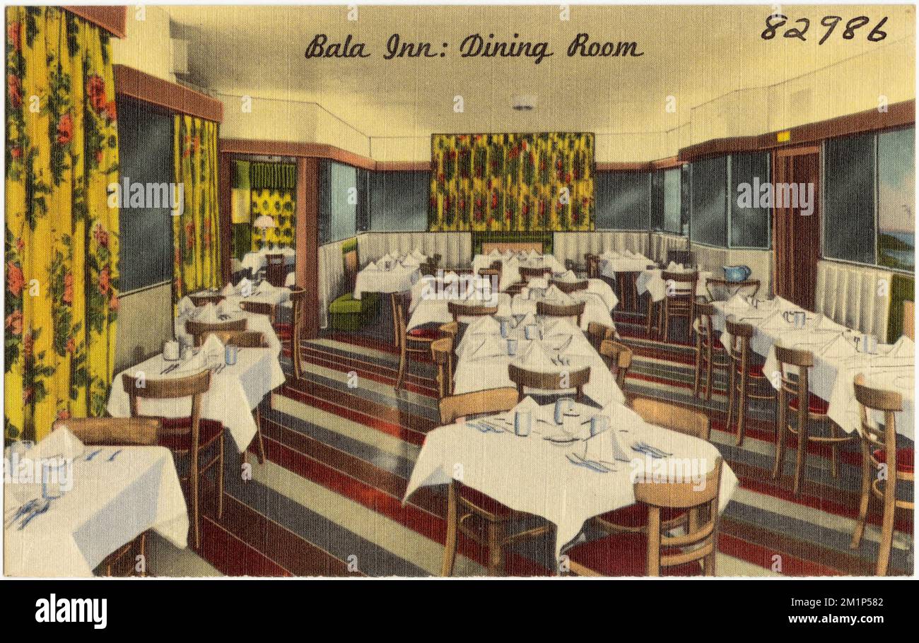 Bala Inn: Salle à manger, restaurants, Collection des frères Tichnor, cartes postales des États-Unis Banque D'Images