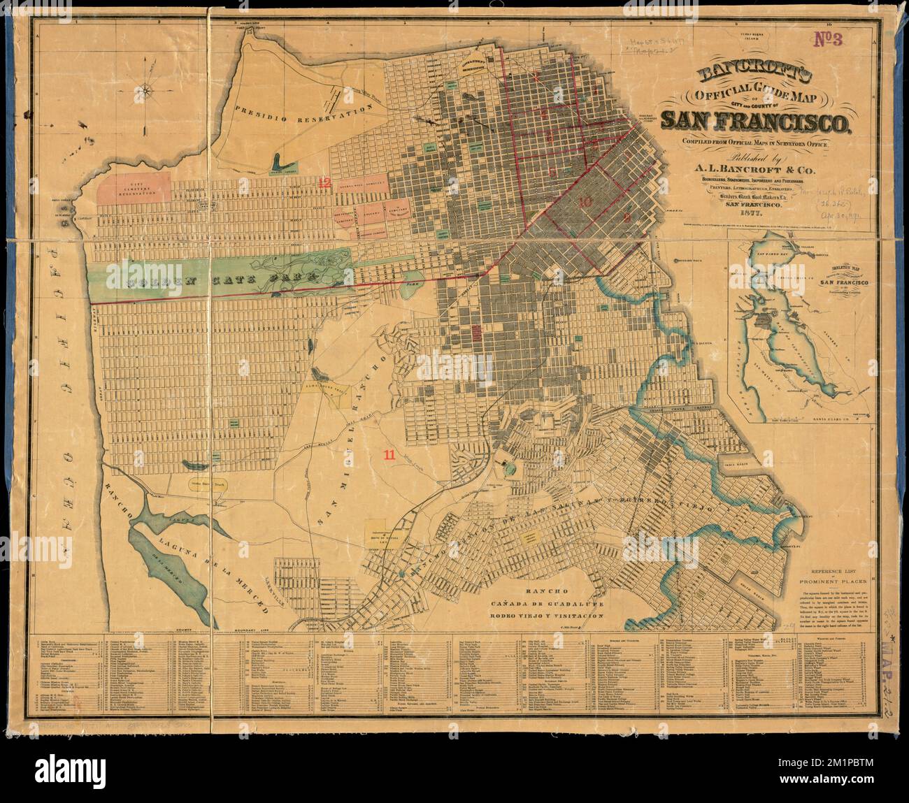 Carte guide officielle de Bancroft de la ville et du comté de San Francisco , San Francisco Calif., cartes, San Francisco Bay Area Calif., cartes Norman B. Leventhal Map Center Collection Banque D'Images