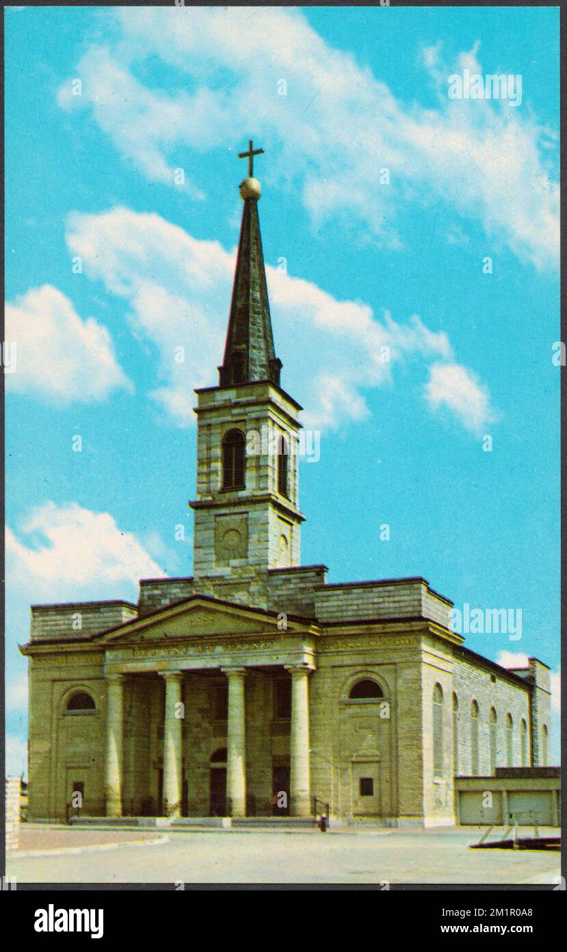 Basilique Saint-Laurent Louis, roi de France (l'ancienne cathédrale), troisième et noyer STS., Saint Louis, Missouri , Églises, Collection des frères Tichnor, cartes postales des États-Unis Banque D'Images