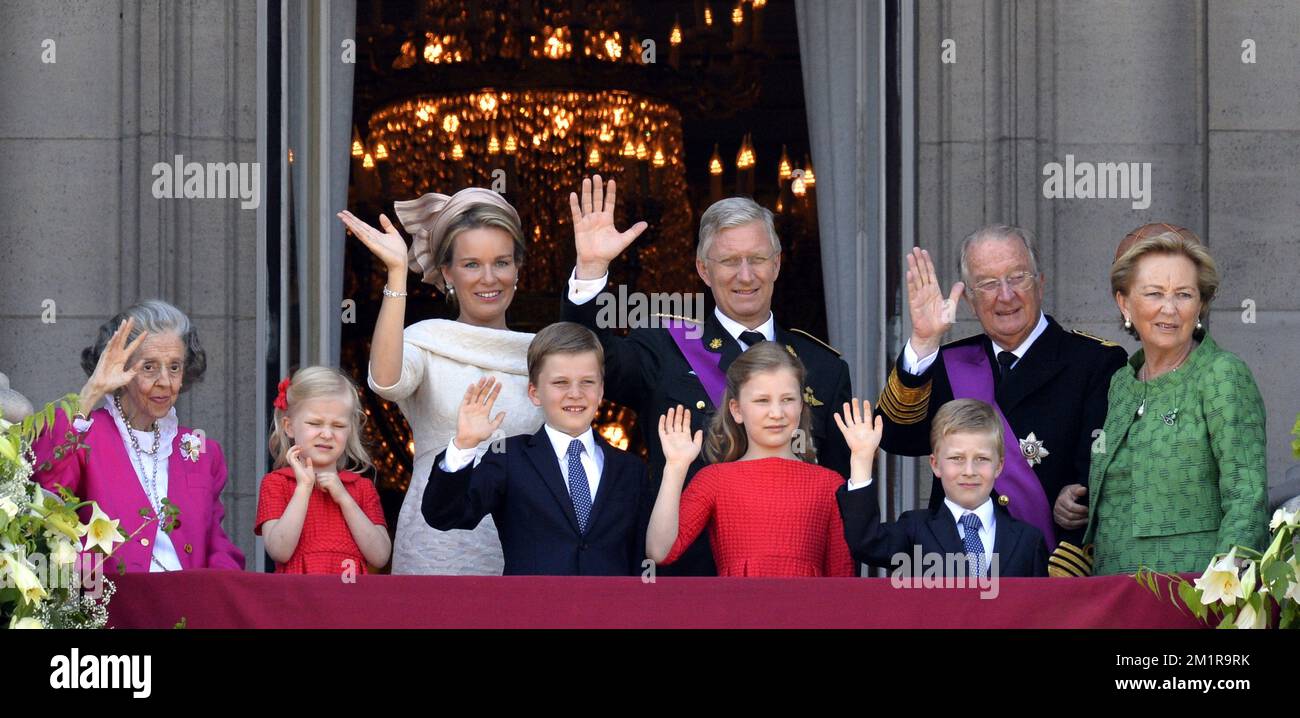 La reine Fabiola de Belgique, la princesse Eleonore, la reine Mathilde ...