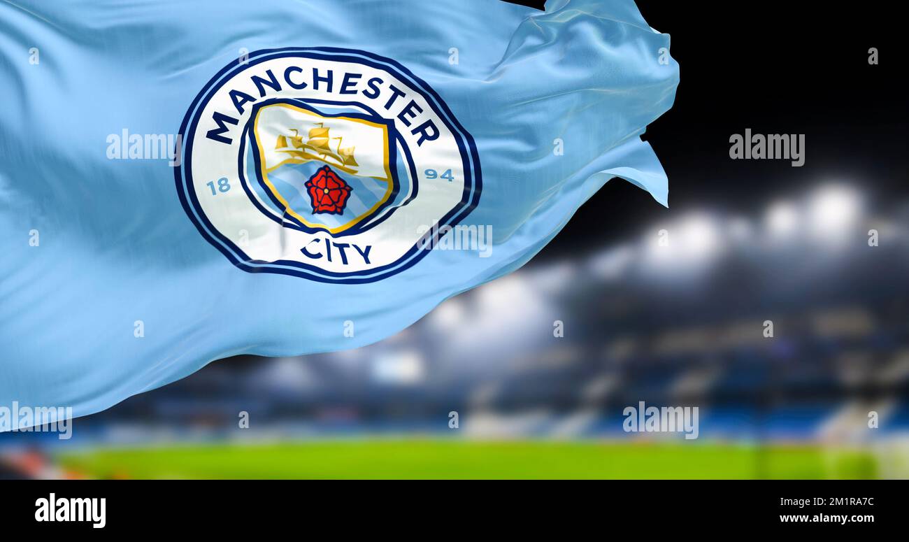 Drapeau Manchester City FC - 152x91cm, Polyester, Œillets Métalliques | Officiel