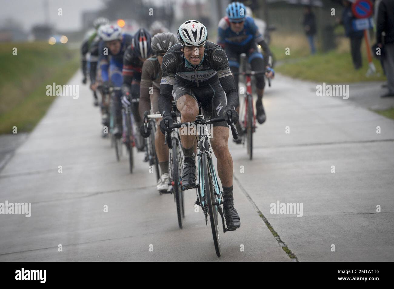 Tchèque Zdenek Stybar de l'équipe Omega Pharma - Quick Step photographié lors de l'édition 69th de la course cycliste Omloop Het Nieuwsblad, samedi 01 mars 2014, à Gand. Banque D'Images