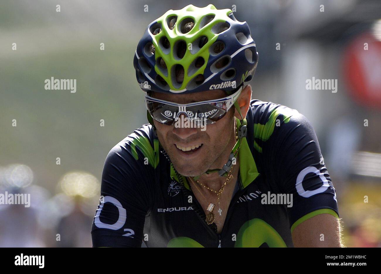 Alejandro Valverde espagnole de Movistar Team photographié à la fin de