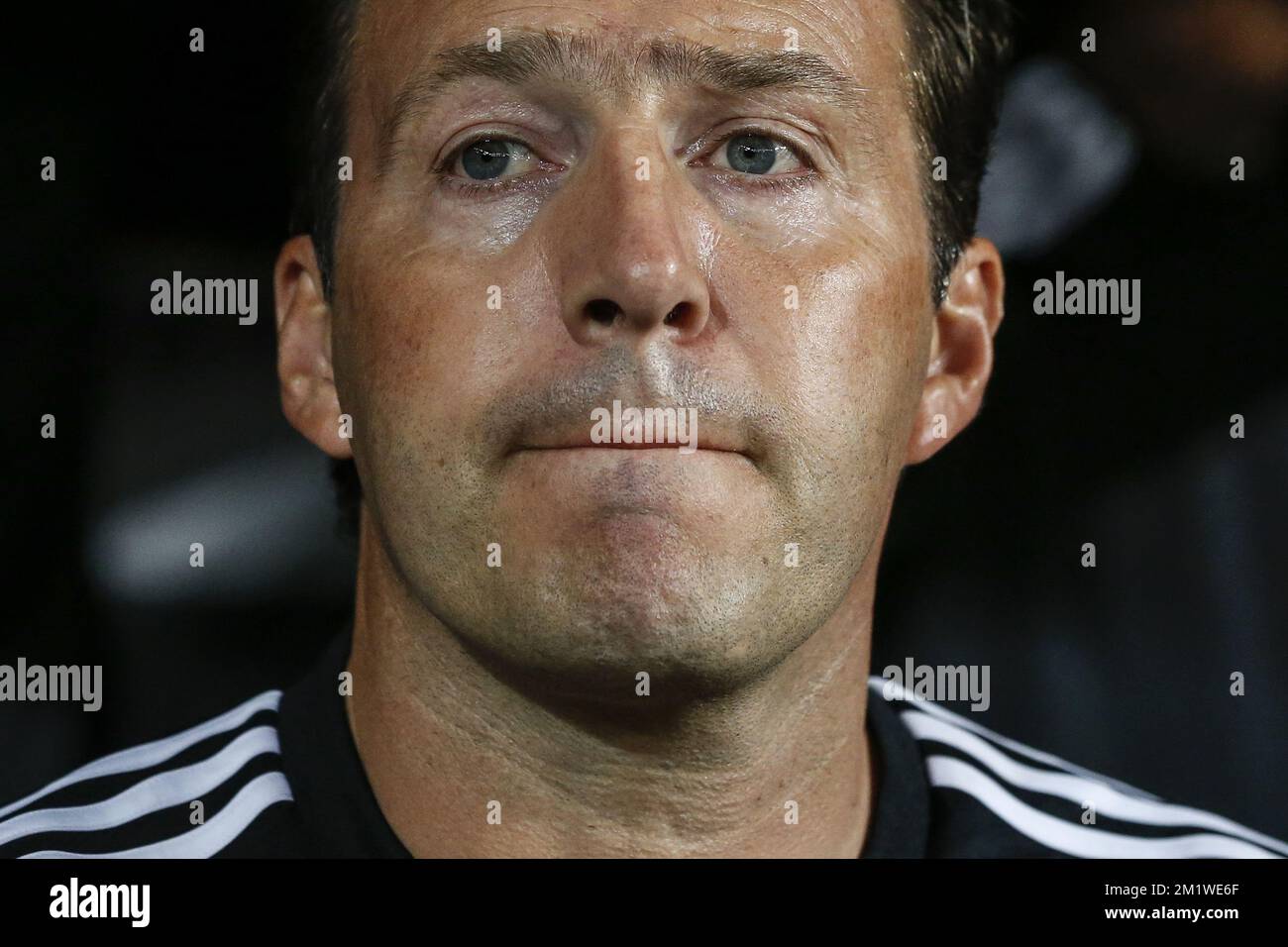 20140904 - BRUXELLES, BELGIQUE : l'entraîneur-chef belge Marc Wilmots photographié lors d'un match amical entre l'équipe nationale belge de football Red Devils et l'équipe nationale australienne de football Socceroos, jeudi 04 septembre 2014, à Bruxelles. BELGA PHOTO THIERRY ROGE Banque D'Images