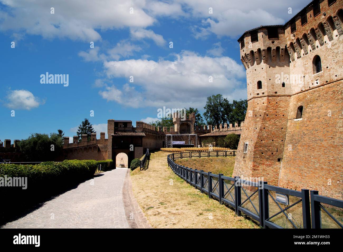 Panorama du château de Gradara, Italie Banque D'Images