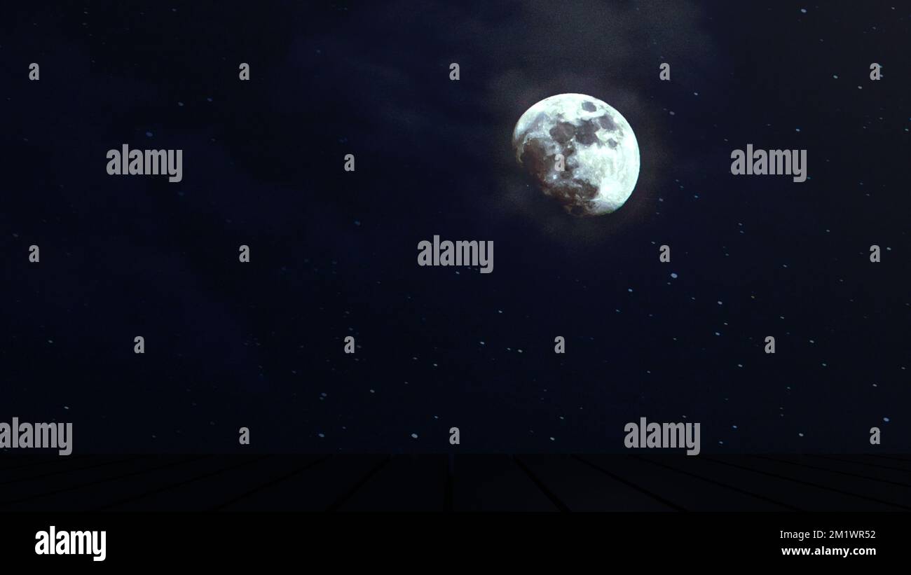 vide pleine lune nuit 3d illustration fond design pour la présentation ou la présentation du produit, pleine lune nuit concept design fond 3d rendu Banque D'Images