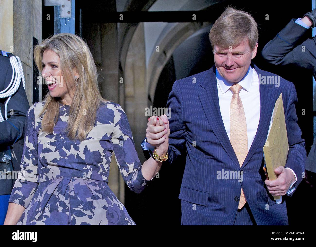 AMSTERDAM - le Roi Willem Alexander en la Reine Maxima les pays-Bas assistent à une réception pour l'anniversaire du Roi 48th au Palais Royal d'Amsterdam, aux pays-Bas, le 23 avril 2015. Le roi célèbre son anniversaire le 27 avril lors des festivités de Kingsday à Dordrecht. COPYRIGHT ROBIN UTRECHT Banque D'Images