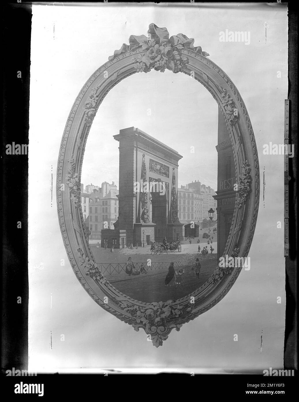 Boston, 40 Beacon Street, détails intérieurs, papier peint, français , Fonds d'écran. Collection de négatifs sur plaque de verre de Frank cousins Banque D'Images