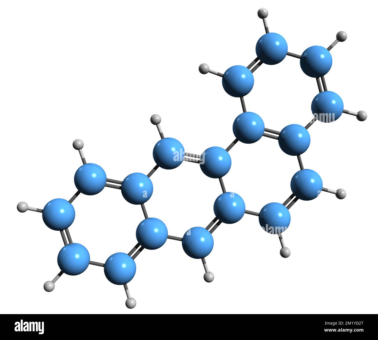 3D image de la formule squelettique du benzène anthracène - structure chimique moléculaire du tétraphène isolé sur fond blanc Banque D'Images