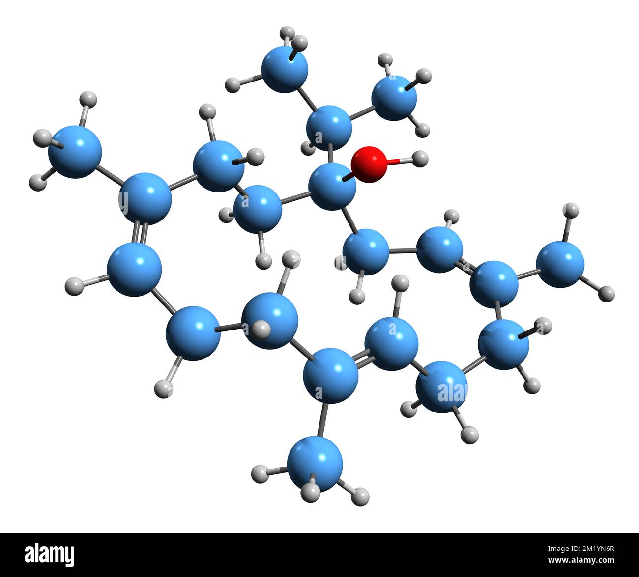 3D image de la formule squelettique de l'alcool triène - structure chimique moléculaire de la phytochimie isolée sur fond blanc Banque D'Images