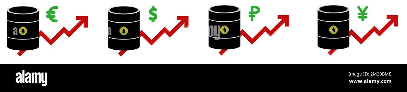 Essence carburant gaz essence stock de pétrole valeur demande du marché augmentation du prix. L'augmentation augmente l'illustration vectorielle de la croissance des prix d'un diagramme graphique. Illustration de Vecteur