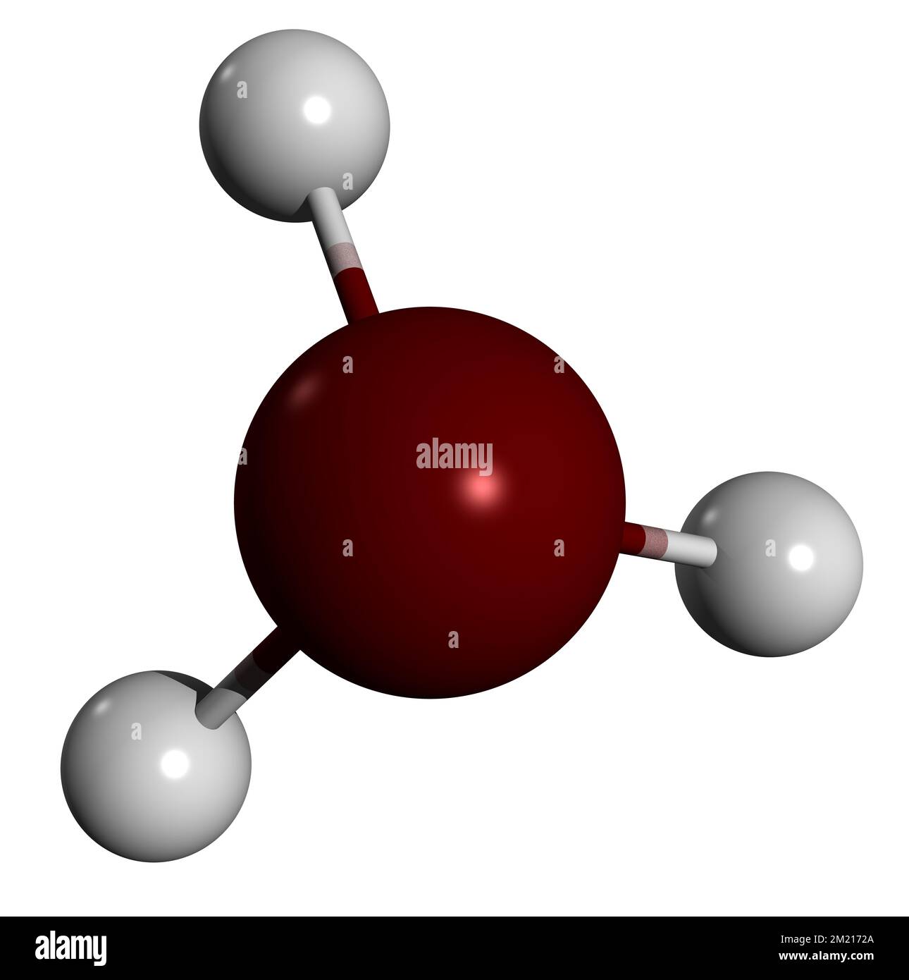 3D image de la formule du squelette phosphine - structure chimique moléculaire de l'hydrogène phosphoré isolé sur fond blanc Banque D'Images